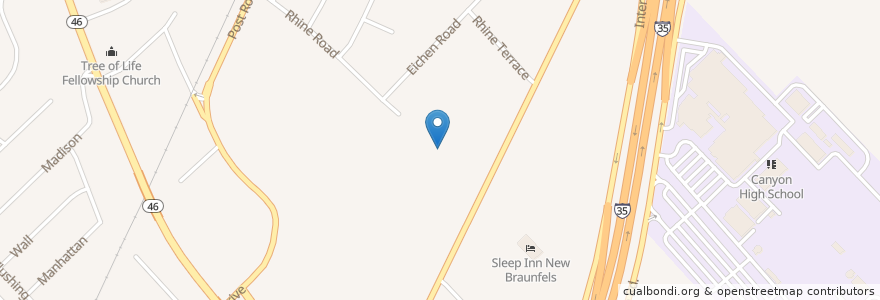 Mapa de ubicacion de Goodwin School en アメリカ合衆国, テキサス州, New Braunfels, Comal County.