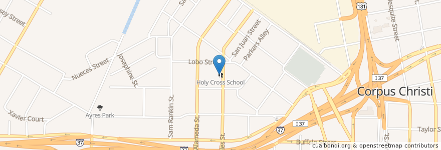 Mapa de ubicacion de Holy Cross School en États-Unis D'Amérique, Corpus Christi, Texas, Nueces County.