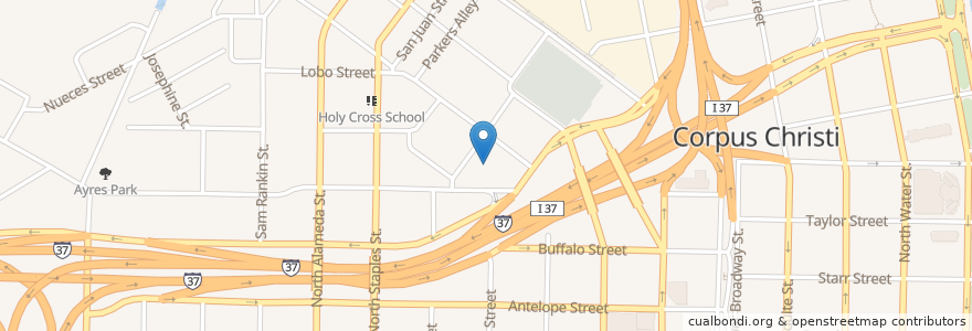 Mapa de ubicacion de North Side Junior High School en 美利坚合众国/美利堅合眾國, Corpus Christi, 得克萨斯州 / 德克薩斯州 / 德薩斯州, Nueces County.