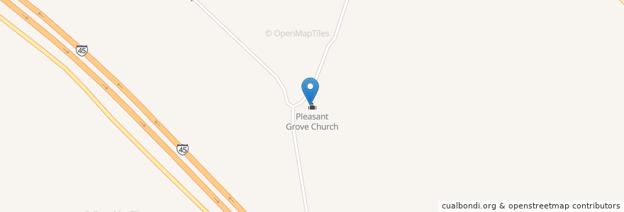 Mapa de ubicacion de Pleasant Grove Church en الولايات المتّحدة الأمريكيّة, تكساس, Freestone County.