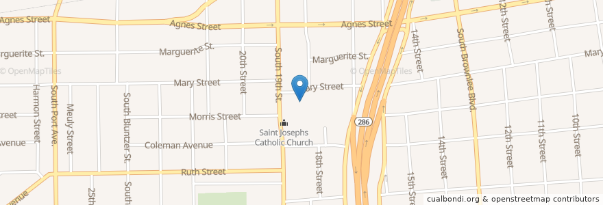 Mapa de ubicacion de Saint Joseph School en 美利坚合众国/美利堅合眾國, Corpus Christi, 得克萨斯州 / 德克薩斯州 / 德薩斯州, Nueces County.