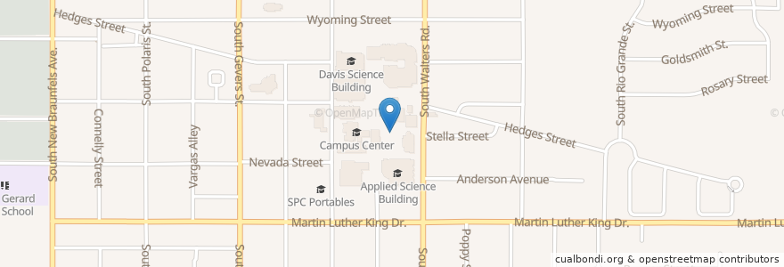 Mapa de ubicacion de Saint Philips College en United States, Texas, Bexar County, San Antonio.