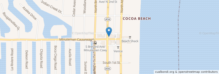 Mapa de ubicacion de Heidi's en ایالات متحده آمریکا, فلوریدا, شهرستان بروارد، فلوریدا, Cocoa Beach.