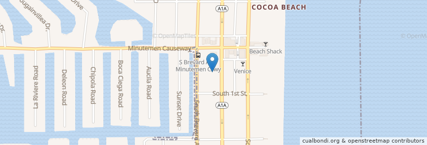 Mapa de ubicacion de Cocoa Beach Fire Department Station 51 en アメリカ合衆国, フロリダ州, ブレバード郡, Cocoa Beach.