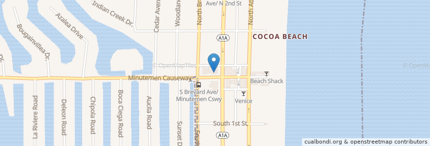 Mapa de ubicacion de Casablanca en États-Unis D'Amérique, Floride, Comté De Brevard, Cocoa Beach.