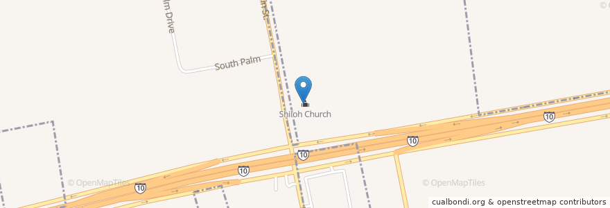 Mapa de ubicacion de Shiloh Church en アメリカ合衆国, テキサス州, Harris County.