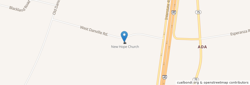 Mapa de ubicacion de New Hope Church en Verenigde Staten, Texas, Montgomery County.