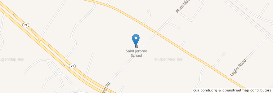 Mapa de ubicacion de Saint Jerome School en الولايات المتّحدة الأمريكيّة, تكساس, Fayette County.