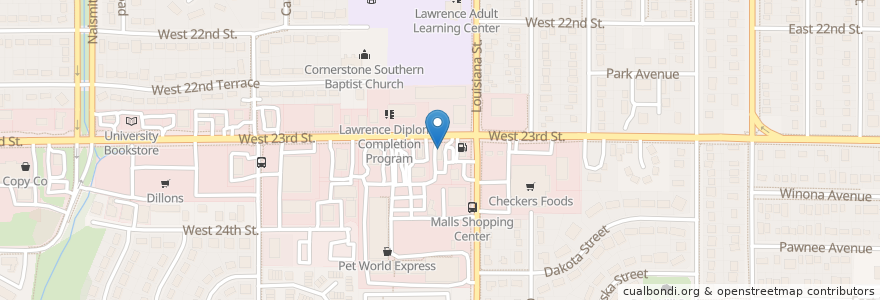 Mapa de ubicacion de Wendy's en États-Unis D'Amérique, Kansas, Douglas County, Lawrence.