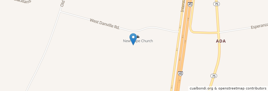 Mapa de ubicacion de New Hope Church en États-Unis D'Amérique, Texas, Montgomery County.