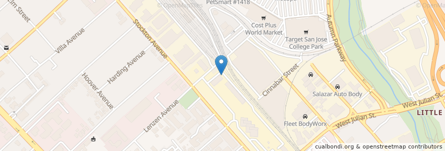 Mapa de ubicacion de PG&E San Jose Service Center en United States, California, Santa Clara County, San Jose.