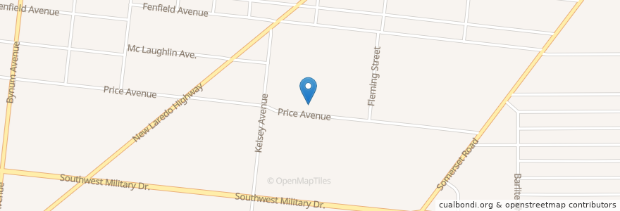 Mapa de ubicacion de Price Elementary School en Amerika Syarikat, Texas, Bexar County, San Antonio.