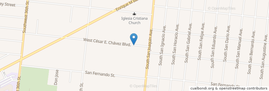 Mapa de ubicacion de Coronado - Escobar Elementary School en 미국, 텍사스, Bexar County, San Antonio.