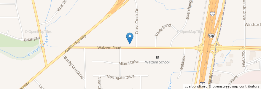 Mapa de ubicacion de Walzem Elementary School en アメリカ合衆国, テキサス州, Bexar County, サンアントニオ.