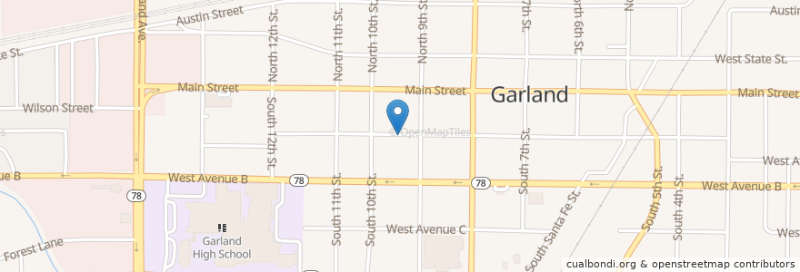 Mapa de ubicacion de Coop Behavioral Center en United States, Texas, Dallas County, Garland.