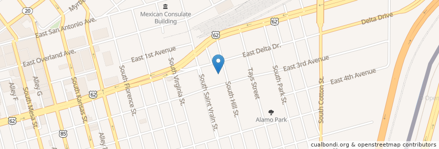Mapa de ubicacion de Alamo Elementary School en États-Unis D'Amérique, Texas, El Paso County, El Paso.