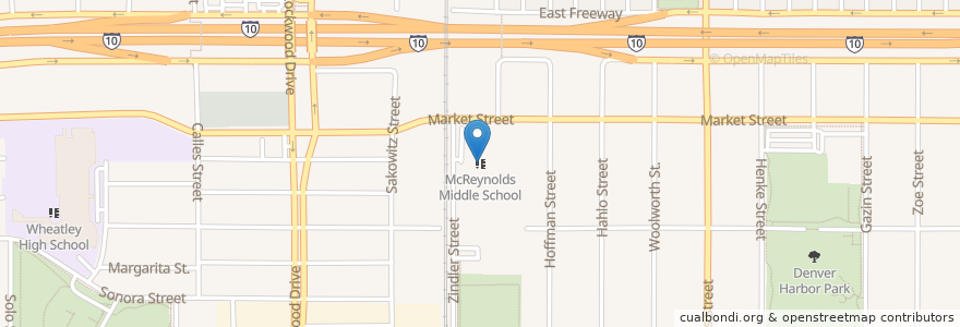 Mapa de ubicacion de McReynolds Middle School en ایالات متحده آمریکا, تگزاس, Houston, Harris County.