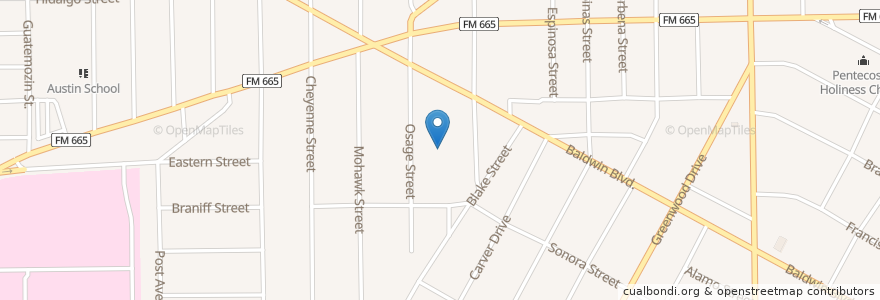 Mapa de ubicacion de Lozano Elementary School en Estados Unidos Da América, Corpus Christi, Texas, Nueces County.
