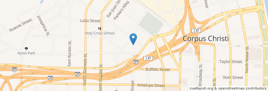 Mapa de ubicacion de Coles Elementary School en Verenigde Staten, Corpus Christi, Texas, Nueces County.