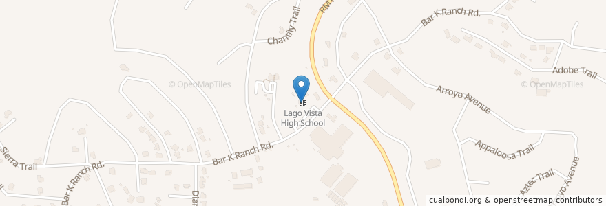Mapa de ubicacion de Lago Vista High School en Amerika Birleşik Devletleri, Teksas, Travis County, Lago Vista.