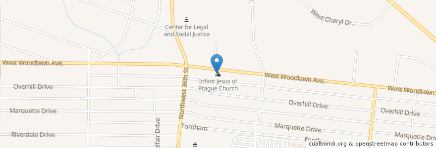 Mapa de ubicacion de Infant Jesus of Prague Church en アメリカ合衆国, テキサス州, Bexar County, サンアントニオ.