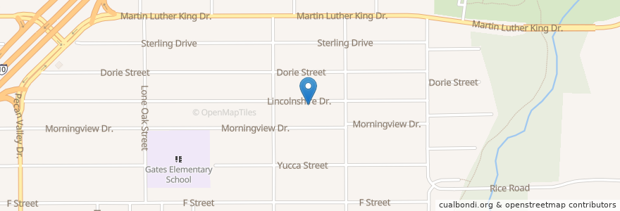 Mapa de ubicacion de Saint Peters Baptist Church en États-Unis D'Amérique, Texas, Bexar County, San Antonio.