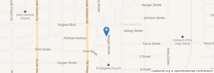 Mapa de ubicacion de Saint Phillips Baptist Church en Estados Unidos Da América, Texas, Bexar County, San Antonio.