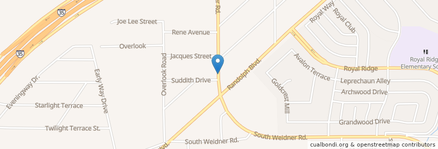 Mapa de ubicacion de Weidner Road Baptist Church en 美利坚合众国/美利堅合眾國, 得克萨斯州 / 德克薩斯州 / 德薩斯州, Bexar County, San Antonio.