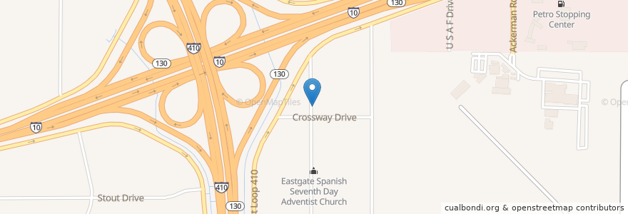Mapa de ubicacion de White Robe Missionary Baptist Church en United States, Texas, Bexar County, San Antonio.