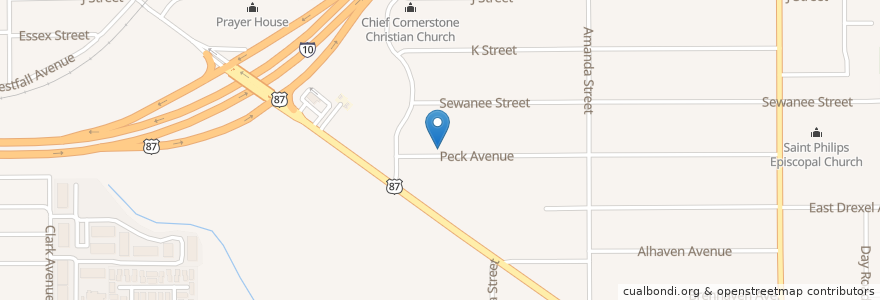 Mapa de ubicacion de Greater Love Missionary Baptist Church en Estados Unidos De América, Texas, Bexar County, San Antonio.