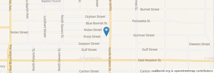 Mapa de ubicacion de Antioch Baptist Church en Stati Uniti D'America, Texas, Bexar County, San Antonio.