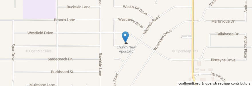 Mapa de ubicacion de Church New Apostolic en Estados Unidos Da América, Texas, Bexar County, San Antonio.