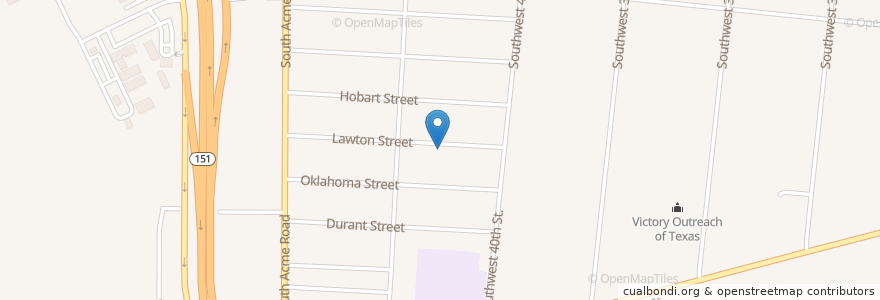 Mapa de ubicacion de Bethany Missionary Baptist Church en Estados Unidos Da América, Texas, Bexar County, San Antonio.