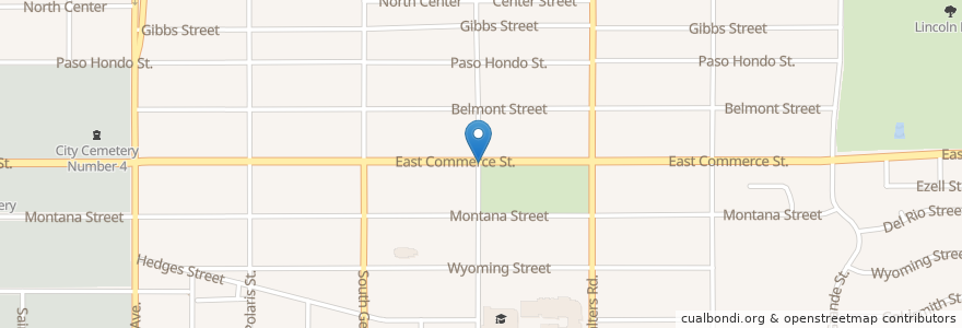 Mapa de ubicacion de Chosen Generation Baptist Church en アメリカ合衆国, テキサス州, Bexar County, サンアントニオ.