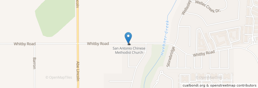Mapa de ubicacion de San Antonio Chinese Methodist Church en 美利坚合众国/美利堅合眾國, 得克萨斯州 / 德克薩斯州 / 德薩斯州, Bexar County, San Antonio.
