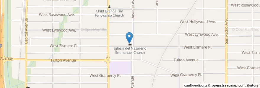 Mapa de ubicacion de Iglesia del Nazareno Emmanuel Church en 美利坚合众国/美利堅合眾國, 得克萨斯州 / 德克薩斯州 / 德薩斯州, Bexar County, San Antonio.