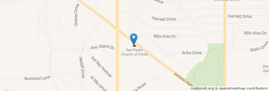 Mapa de ubicacion de San Pedro Church of Christ en États-Unis D'Amérique, Texas, Bexar County, San Antonio.