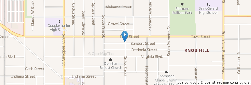 Mapa de ubicacion de Denver Heights Church of God and Christ en 美利坚合众国/美利堅合眾國, 得克萨斯州 / 德克薩斯州 / 德薩斯州, Bexar County, San Antonio.