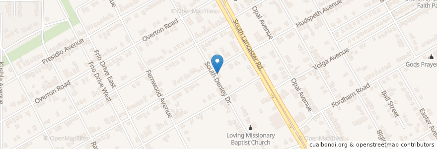 Mapa de ubicacion de Peterson Memorial Baptist Church en الولايات المتّحدة الأمريكيّة, تكساس, Dallas, Dallas County.