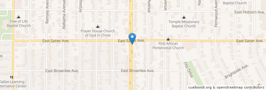 Mapa de ubicacion de Mount Gerizim Baptist Church en 美利坚合众国/美利堅合眾國, 得克萨斯州 / 德克薩斯州 / 德薩斯州, Dallas, Dallas County.
