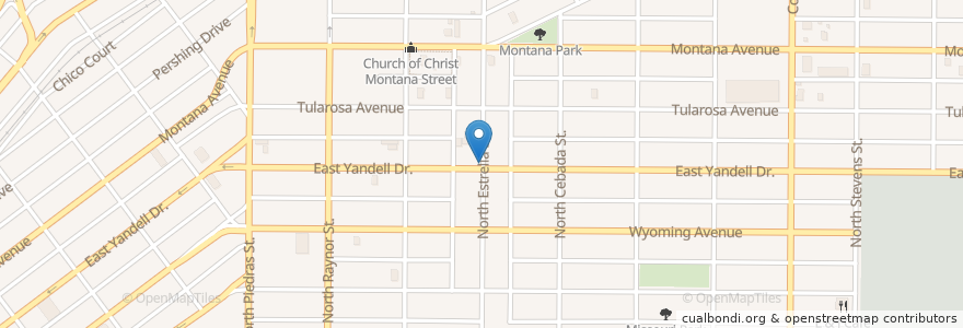 Mapa de ubicacion de El Divino Redentor United Methodist Church en アメリカ合衆国, テキサス州, El Paso County, El Paso.