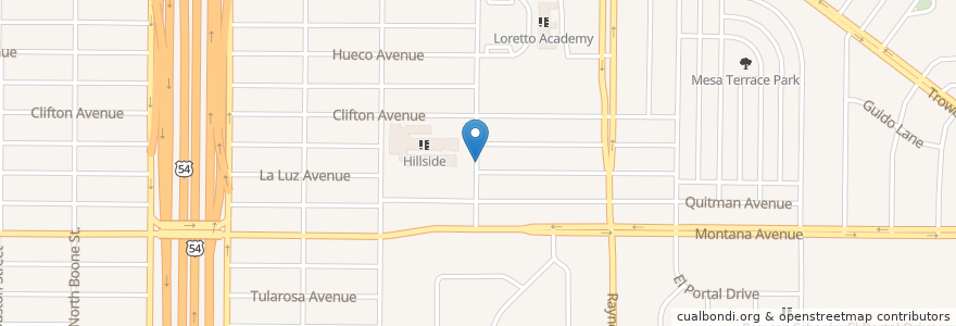 Mapa de ubicacion de Hope Presbyterian Church en ایالات متحده آمریکا, تگزاس, El Paso County, El Paso.
