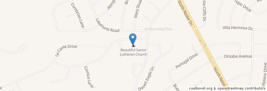 Mapa de ubicacion de Beautiful Savior Lutheran Church en Estados Unidos Da América, Texas, El Paso County, El Paso.