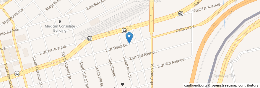 Mapa de ubicacion de Saint Ignatius Catholic Church en 美利坚合众国/美利堅合眾國, 得克萨斯州 / 德克薩斯州 / 德薩斯州, El Paso County, El Paso.