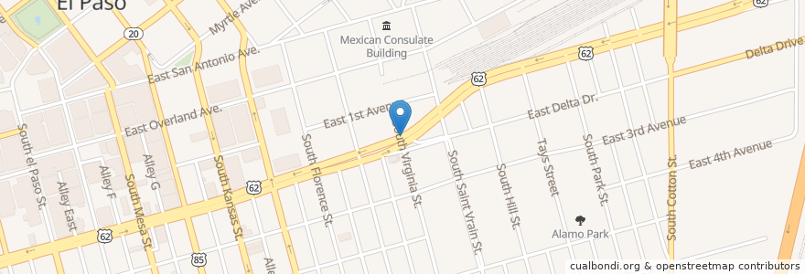 Mapa de ubicacion de Second Baptist Church en Vereinigte Staaten Von Amerika, Texas, El Paso County, El Paso.