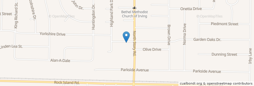 Mapa de ubicacion de Disciples of Jesus Fellowship Church en Amerika Syarikat, Texas, Dallas County, Irving.