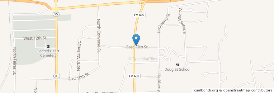 Mapa de ubicacion de Saint Paul African Methodist Episcopal Church en ایالات متحده آمریکا, تگزاس, Fayette County, Flatonia.