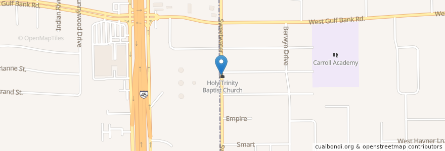 Mapa de ubicacion de Holy Trinity Baptist Church en ایالات متحده آمریکا, تگزاس, Harris County.
