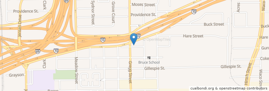 Mapa de ubicacion de Goodwill Missionary Baptist Church en アメリカ合衆国, テキサス州, Houston, Harris County.