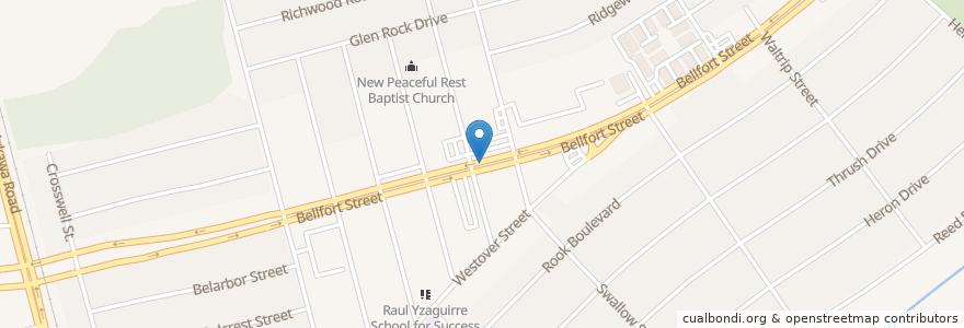 Mapa de ubicacion de Foster Place Baptist Church en 美利坚合众国/美利堅合眾國, 得克萨斯州 / 德克薩斯州 / 德薩斯州, 休斯敦, Harris County.